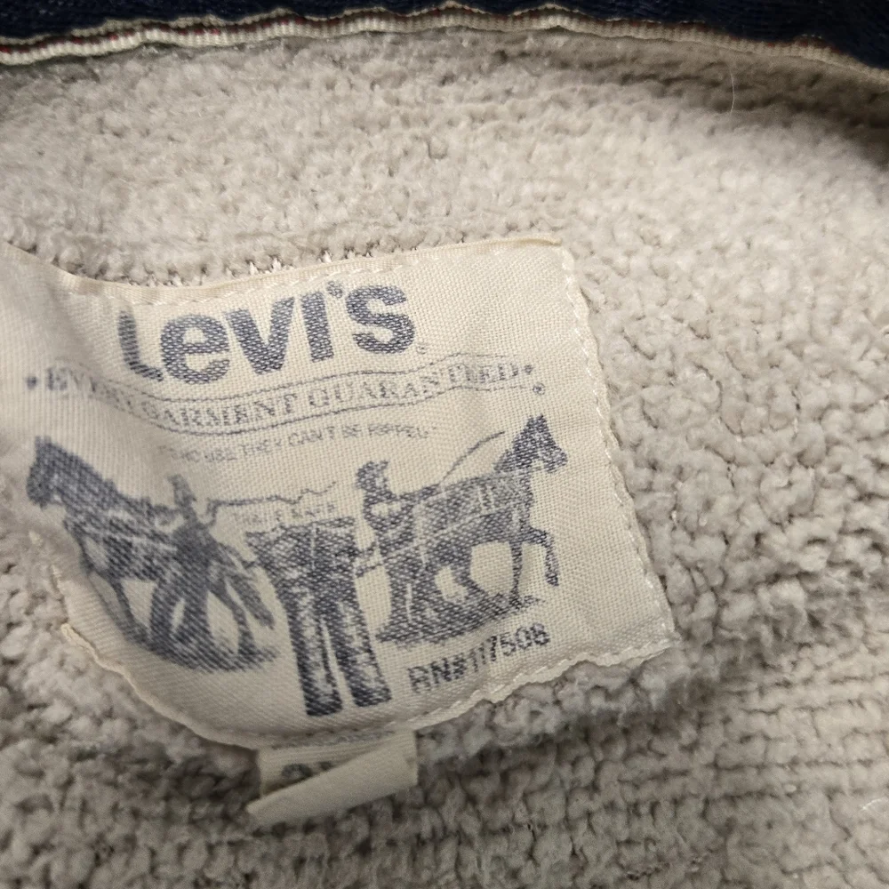 Men Levi's Green Military Style Jacket with Flag Patch Size 3XL - Picture 7 of 10